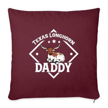 Texas Longhorn Daddy - Texas Longhorn Rind - Sofakissenbezug 45 x 45 cm - Burgunderrot - Vorne