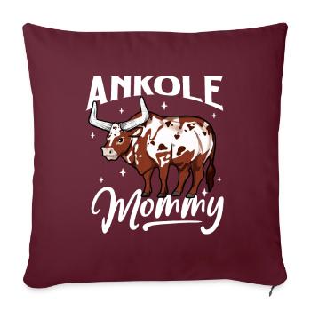 Ankole Mommy - Ankole Rind - Sofakissenbezug 45 x 45 cm - Burgunderrot - Vorne
