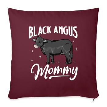 Black Angus Mommy - Black Angus Rind - Sofakissenbezug 45 x 45 cm - Burgunderrot - Vorne