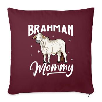 Brahman Mommy - Brahman Rind - Sofakissenbezug 45 x 45 cm - Burgunderrot - Vorne