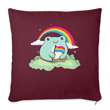 Pansexuelle Stolz Pan Flagge Netter Frosch Subtil - Sofakissenbezug 45 x 45 cm - Burgunderrot - Vorne