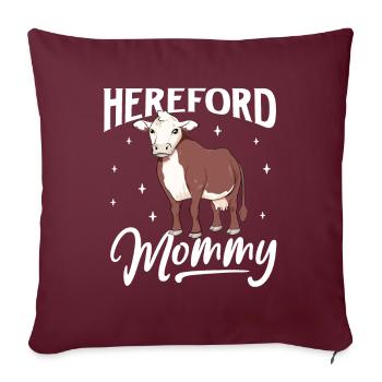 Hereford Mommy - Hereford Rind - Sofakissenbezug 45 x 45 cm - Burgunderrot - Vorne