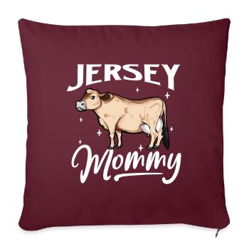 Jersey Mommy - Jersey Rind - Sofakissenbezug 45 x 45 cm - Burgunderrot - Vorne