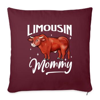 Limousin Mommy - Limousin Rind - Sofakissenbezug 45 x 45 cm - Burgunderrot - Vorne