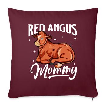 Red Angus Mommy - Red Angus Rind - Sofakissenbezug 45 x 45 cm - Burgunderrot - Vorne