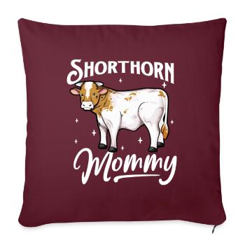Shorthorn Mommy - Shorthorn Rind - Sofakissenbezug 45 x 45 cm - Burgunderrot - Vorne