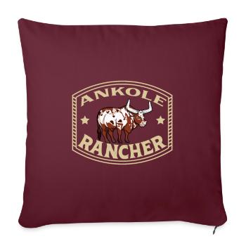Watussi Rind - Ankole Rancher - Sofakissenbezug 45 x 45 cm - Burgunderrot - Vorne