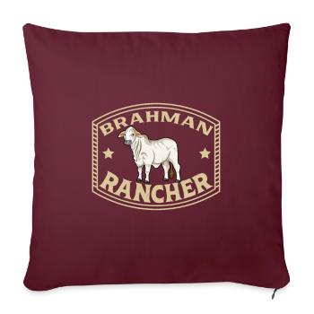 Zebu Rind - Brahman Rancher - Sofakissenbezug 45 x 45 cm - Burgunderrot - Vorne
