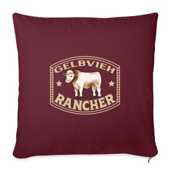Frankenvieh Rind - Gelbvieh Rancher - Sofakissenbezug 45 x 45 cm - Burgunderrot - Vorne