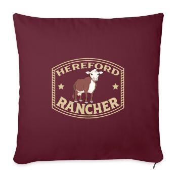 Hereford Rind - Hereford Rancher - Sofakissenbezug 45 x 45 cm - Burgunderrot - Vorne