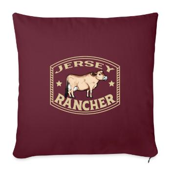 Jersey Rind - Jersey Rancher - Sofakissenbezug 45 x 45 cm - Burgunderrot - Vorne