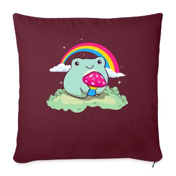 Pansexual Pride Pan Flag Cute Frog Mushroom Subtle - Sofakissenbezug 45 x 45 cm - Burgunderrot - Vorne