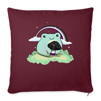 Asexual Pride Ace Flag Cute Frog Mushroom Subtle - Sofakissenbezug 45 x 45 cm - Burgunderrot - Vorne