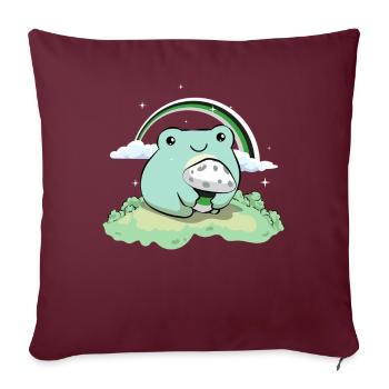 Demiromantique Pride Flag Mignon Grenouille Pi - Housse de coussin décorative 45 x 45 cm - bordeaux - Devant