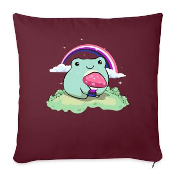 Gender Fluid Pride Flag Cute Frog Mushroom Subtle - Sofakissenbezug 45 x 45 cm - Burgunderrot - Vorne