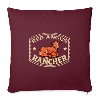 Aberdeen Angus Rind - Red Angus Rancher - Sofakissenbezug 45 x 45 cm - Burgunderrot - Vorne