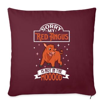 Not in the mood - Red Angus - Sofakissenbezug 45 x 45 cm - Burgunderrot - Vorne