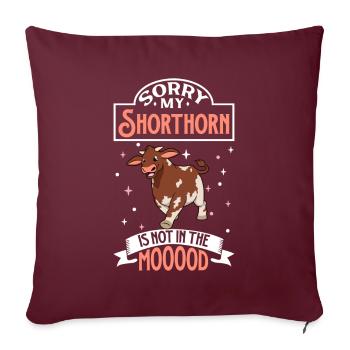 Not in the mood - Shorthorn - Sofakissenbezug 45 x 45 cm - Burgunderrot - Vorne