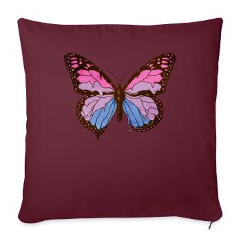 Fierté transgenre Papillon Drapeau Trans Subti - Housse de coussin décorative 45 x 45 cm - bordeaux - Devant