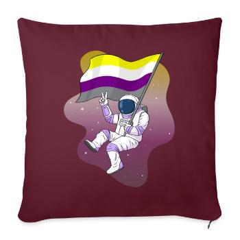 Nicht binär Stolz Flagge Raum Astronaut Subtil LGB - Sofakissenbezug 45 x 45 cm - Burgunderrot - Vorne