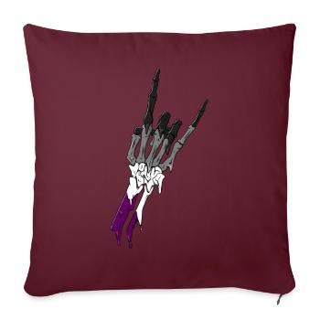 Asexual Pride Ace Flag Devil Horn Skeleton Subtle - Sofakissenbezug 45 x 45 cm - Burgunderrot - Vorne