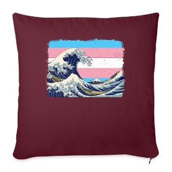 Drapeau transgenre de la fierté transgenre - Housse de coussin décorative 45 x 45 cm - bordeaux - Devant
