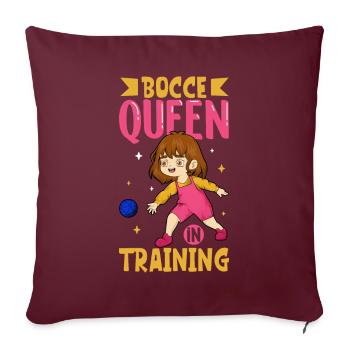 Bocce Queen en formation - Boccia - Housse de coussin décorative 45 x 45 cm - bordeaux - Devant