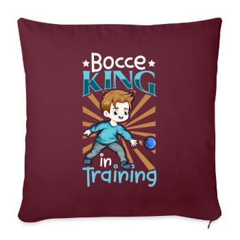 Roi de la pétanque à l’entraînement - Boccia - Housse de coussin décorative 45 x 45 cm - bordeaux - Devant