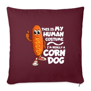 Costume de nourriture pour chiens de maïs - Housse de coussin décorative 45 x 45 cm - bordeaux - Devant