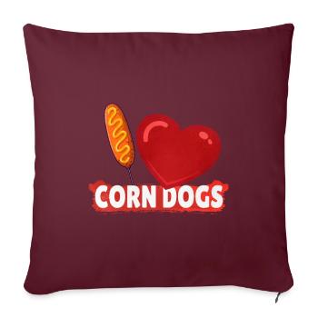 Les chiens de maïs adorent - Housse de coussin décorative 45 x 45 cm - bordeaux - Devant