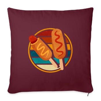 Chien de maïs rétro - Housse de coussin décorative 45 x 45 cm - bordeaux - Devant