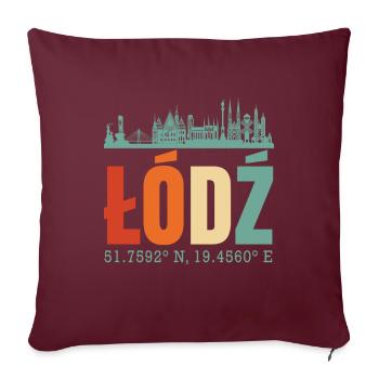 Polen Lodz Skyline - Sofakissenbezug 45 x 45 cm - Burgunderrot - Vorne