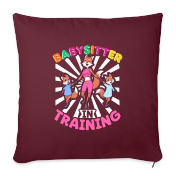Babysitter in training - Babysitter - Sofakissenbezug 45 x 45 cm - Burgunderrot - Vorne