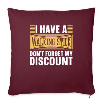 Rentner Rente Witzig Dont Forget My Discount - Sofakissenbezug 45 x 45 cm - Burgunderrot - Vorne