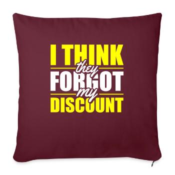 Rentner Rente Dont Forget My Discount - Sofakissenbezug 45 x 45 cm - Burgunderrot - Vorne