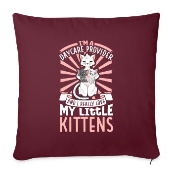J’aime vraiment mes petits chatons - Tagesmutter - Housse de coussin décorative 45 x 45 cm - bordeaux - Devant