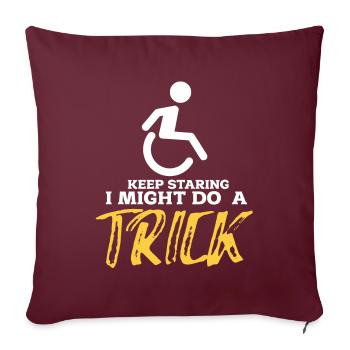 Rollstuhl - Sofakissenbezug 45 x 45 cm - Burgunderrot - Vorne