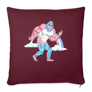 Fierté transgenre Drapeau transgenre Bigfoot arc-en-ciel - Housse de coussin décorative 45 x 45 cm - bordeaux - Devant