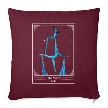 Aérien Soie Acrobate Aérien Carte de Tarot La Lune - Housse de coussin décorative 45 x 45 cm - bordeaux - Devant