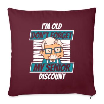 Rentner Rente Senior - Sofakissenbezug 45 x 45 cm - Burgunderrot - Vorne