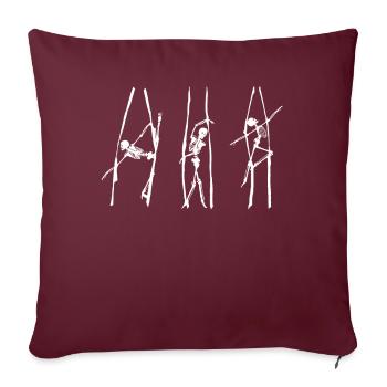 Soie aérienne Acrobates aériens Acrobates Acrobates blancs - Housse de coussin décorative 45 x 45 cm - bordeaux - Devant