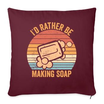 Fabricant de savon amusant - Housse de coussin décorative 45 x 45 cm - bordeaux - Devant