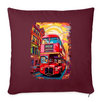 Londres - Housse de coussin décorative 45 x 45 cm - bordeaux - Devant