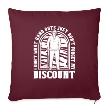 Rentner Rente Lustig Dont Forget My Discount - Sofakissenbezug 45 x 45 cm - Burgunderrot - Vorne