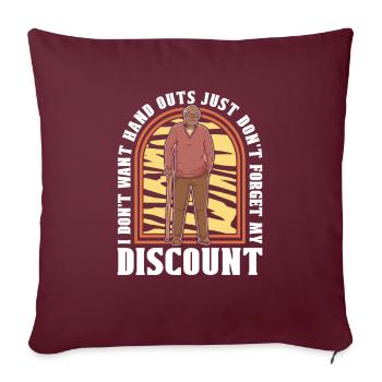 Rentner Rente Lustig Dont Forget My Discount - Sofakissenbezug 45 x 45 cm - Burgunderrot - Vorne