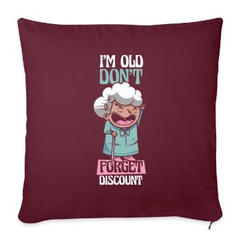 Rentner Rente Dont Forget My Discount - Sofakissenbezug 45 x 45 cm - Burgunderrot - Vorne