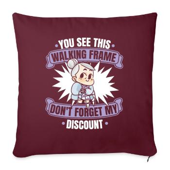 Rentner Rente Oma Dont Forget My Discount - Sofakissenbezug 45 x 45 cm - Burgunderrot - Vorne