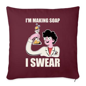 Fabricant de savon amusant - Housse de coussin décorative 45 x 45 cm - bordeaux - Devant