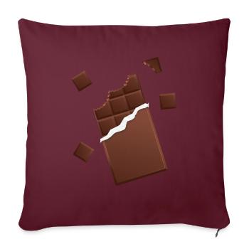 Tablette de chocolat chocolat - Housse de coussin décorative 45 x 45 cm - bordeaux - Devant
