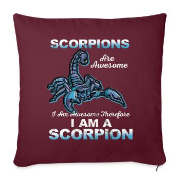 Scorpion - Housse de coussin décorative 45 x 45 cm - bordeaux - Devant